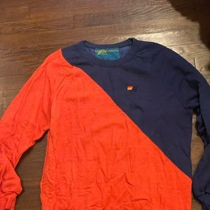 Half red half navy aviator nation sweatshirt. Size XL